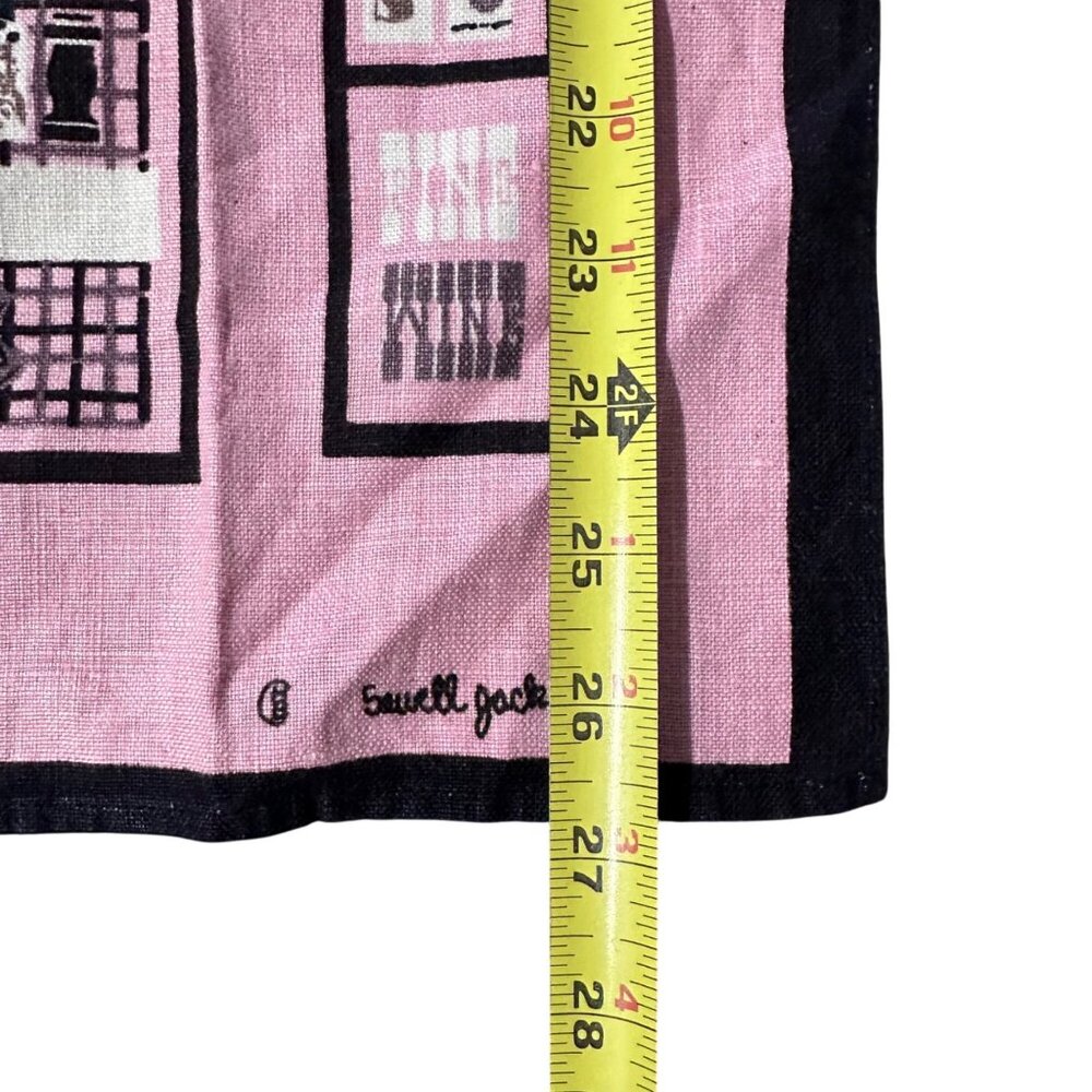Vintage Kitchen Hand Towel 1960s Townhouse Linen Sewell Jackson Pink Kitschy MCM - Picture 12 of 13